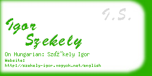 igor szekely business card